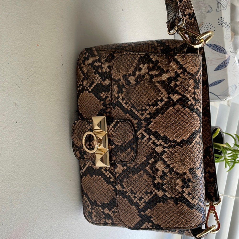 brown snakeskin purse
